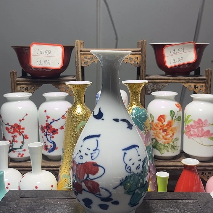 摆件陶景德镇陶瓷高16cm