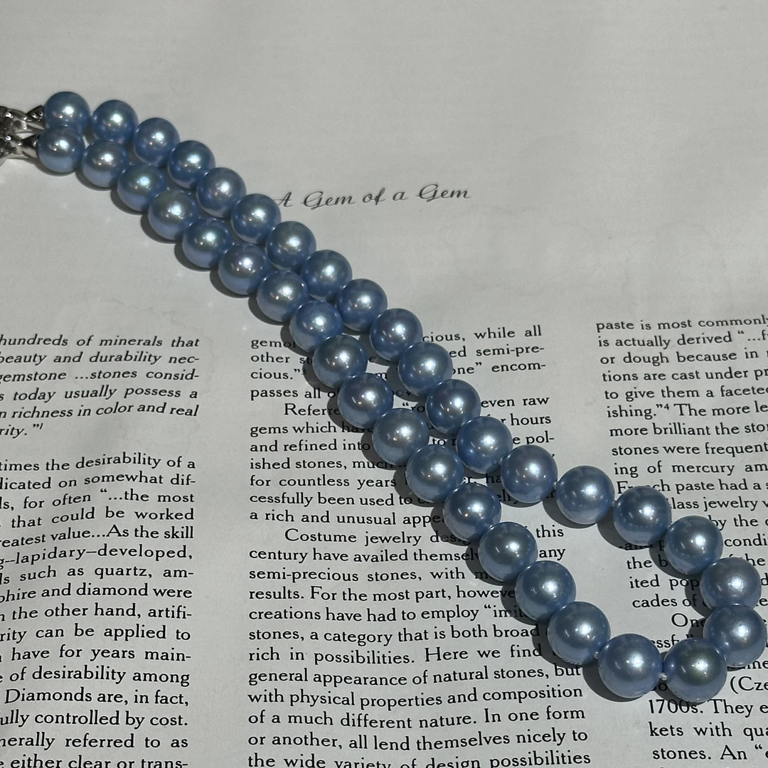 珍珠项链 日本天蓝色珠珠项链 约10-11mm ZB251269