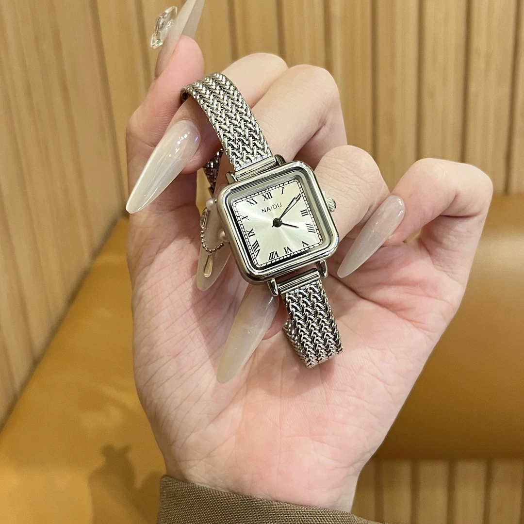 精致麦穗钢带小方糖女士石英表气质时尚小众百搭ND3430