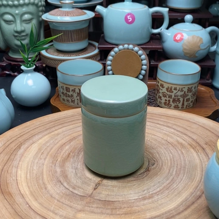 摆件陶汝瓷，盖碗，壶，杯，微瑕
