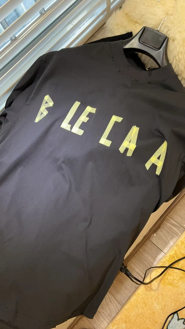 新款小巴风格黄色印花重磅纯棉短袖男女同款