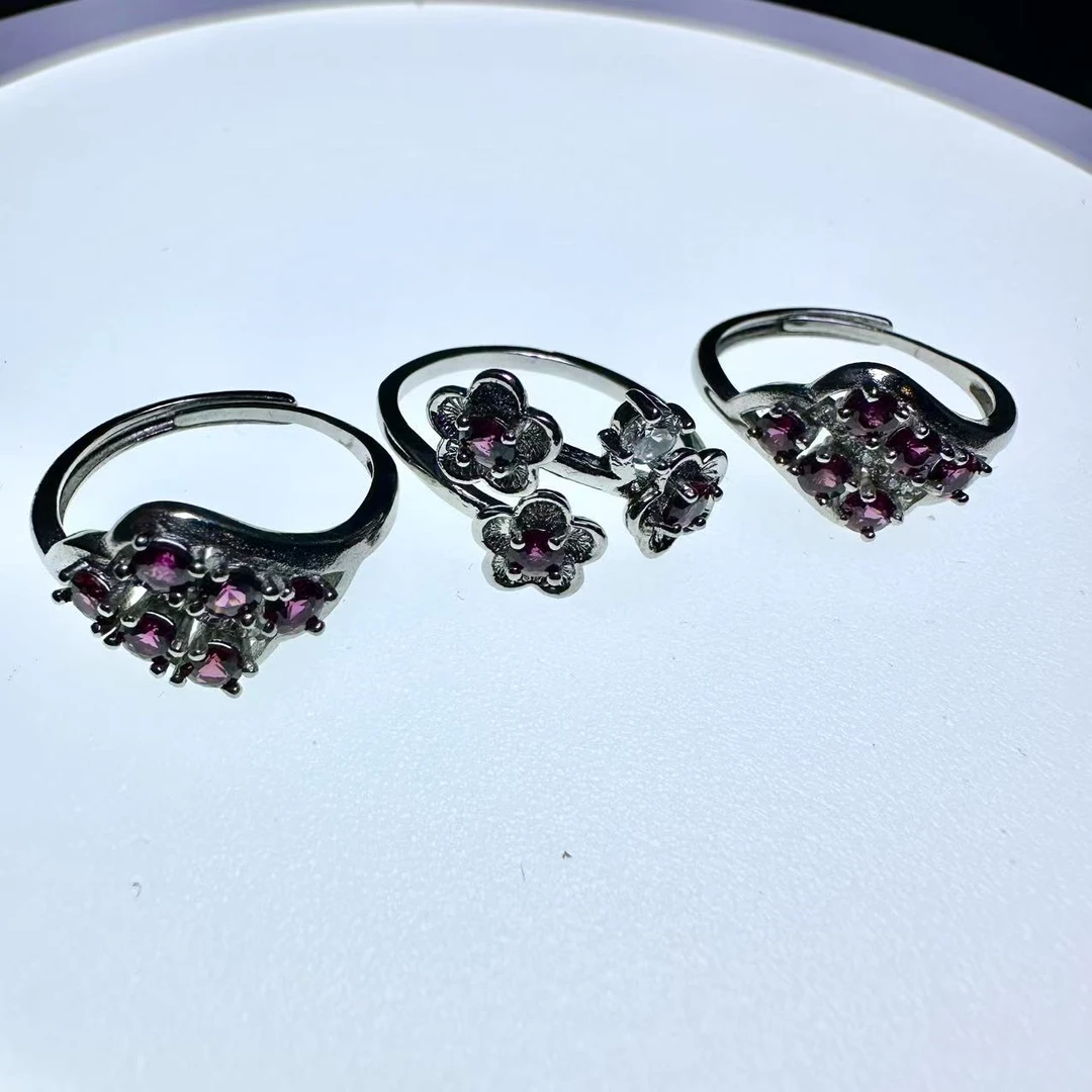 CT3525【福嘟嘟珠宝】石榴石戒指-活口-送礼佳品-多样性只发一件