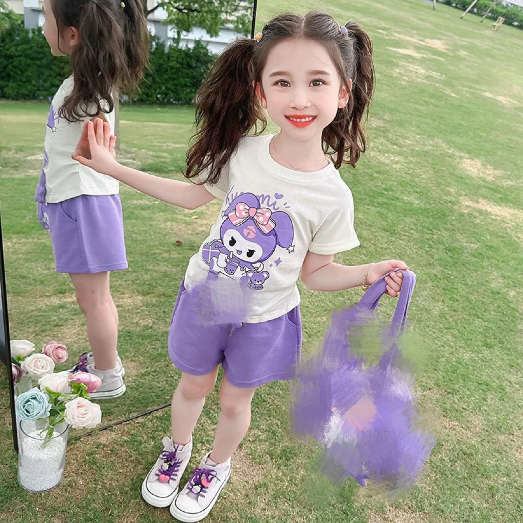 873哈哈家夏季新款女童洋气时髦休闲运动套装