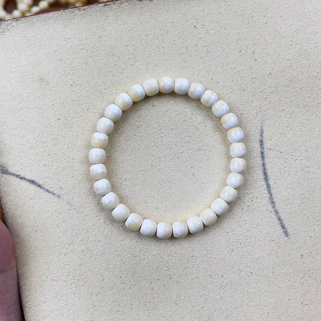 未镶嵌蜜蜡手串白蜡7mm *6.5mm