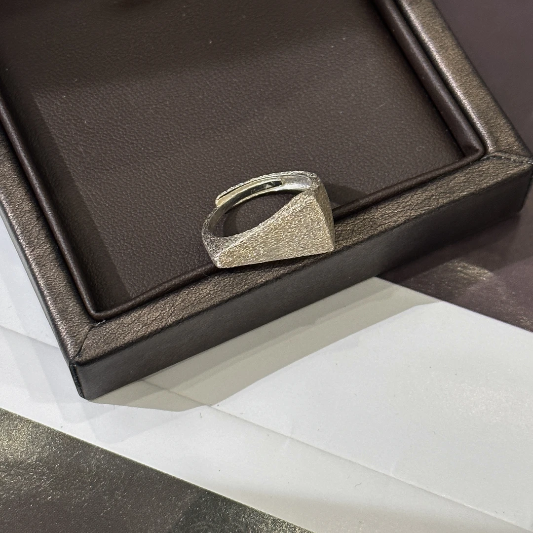 925银戒指 【DVANG妹妹设计】小方块纯银戒指女款气质