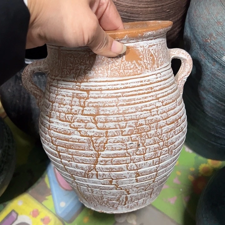 做旧双耳高21口15带孔