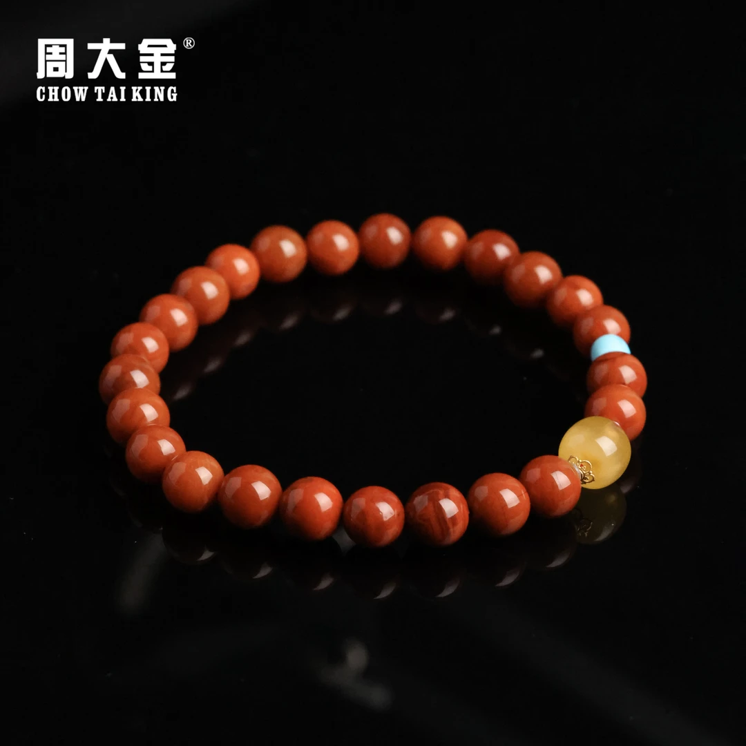 【周大金玉石】18K金南红手串-S3763-娟