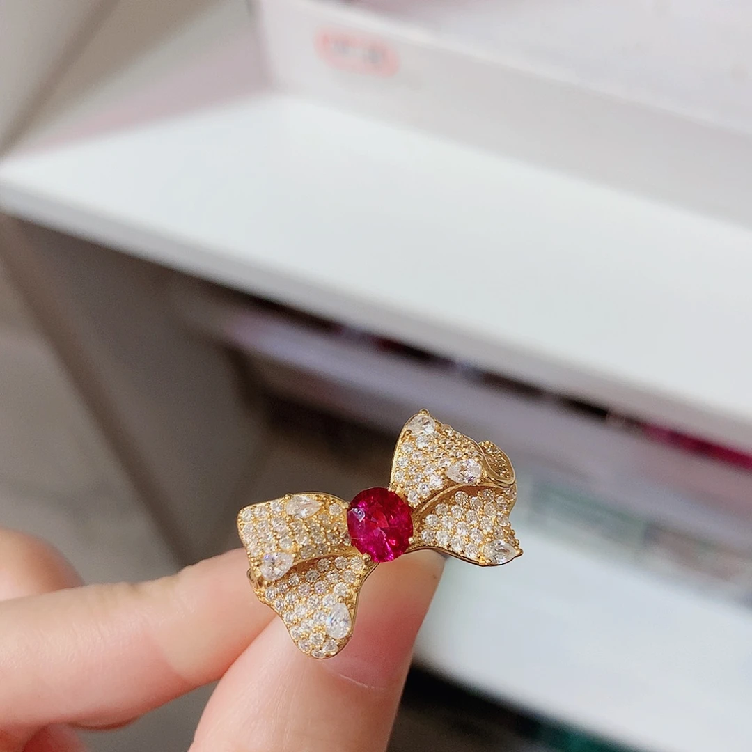 碧玺戒指银S925镶嵌戒指超美