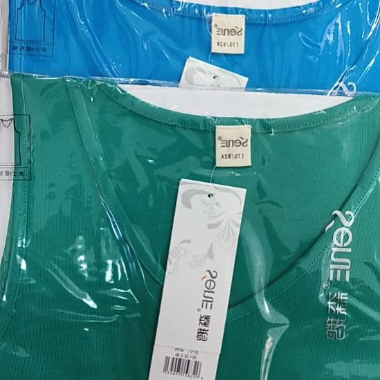 棉4030女士纯棉吊带蓝+绿170