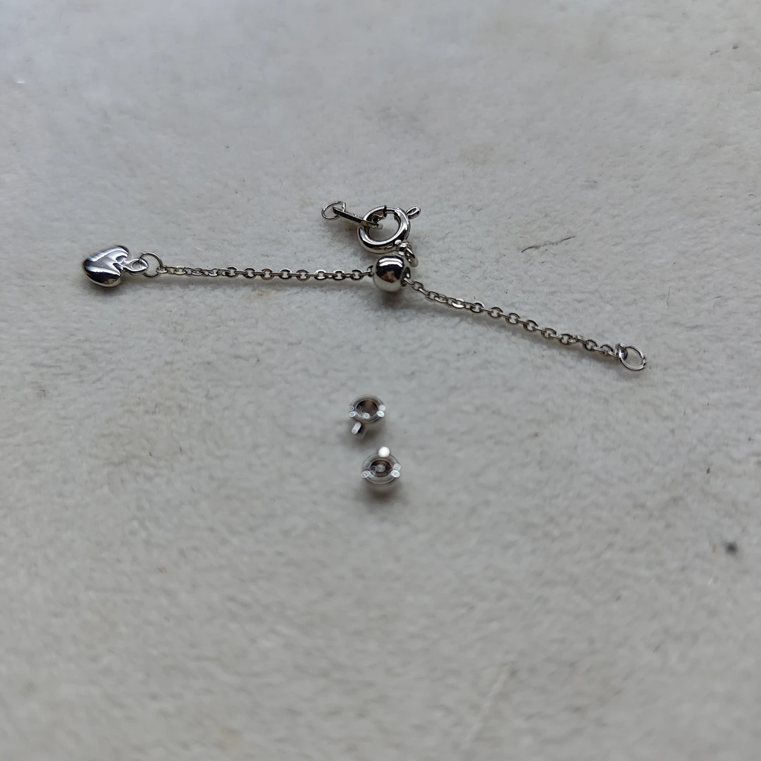 银吊坠 18K保色电镀爱心水滴diy手工项链手链尾链不掉色配件一套