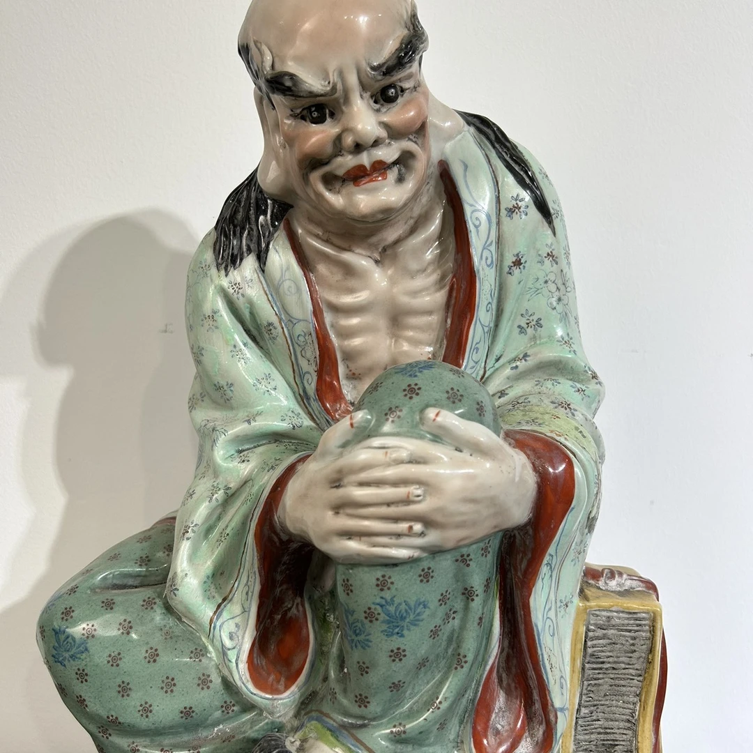 仿古瓷 瓷器摆件粉彩人物雕塑瓷