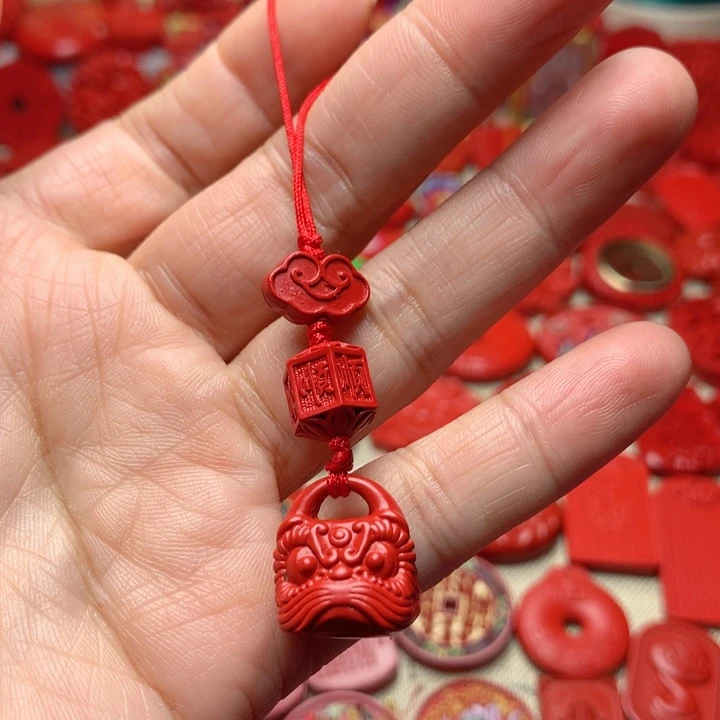 天然辰砂工艺品朱砂手机坠