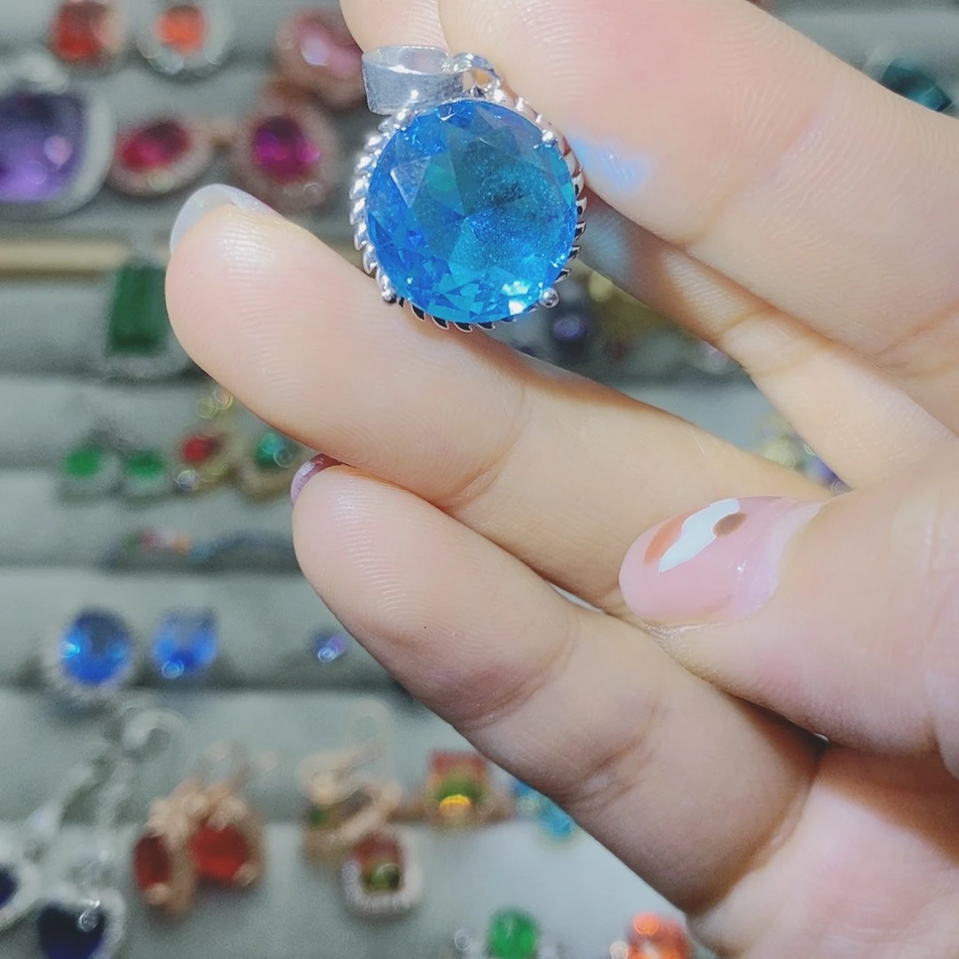 【闪购商品】托帕石耳饰银S925镶嵌