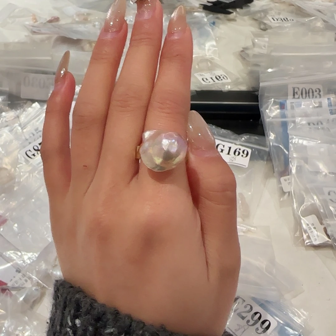 淡水珍珠戒指合金