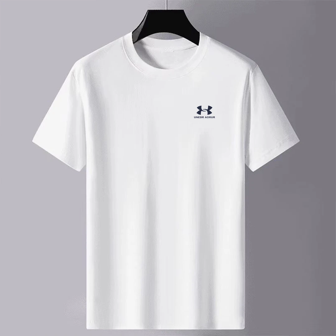 夏季冰丝轻奢T恤短袖百搭舒适透气丝光棉男半袖速干（马安）