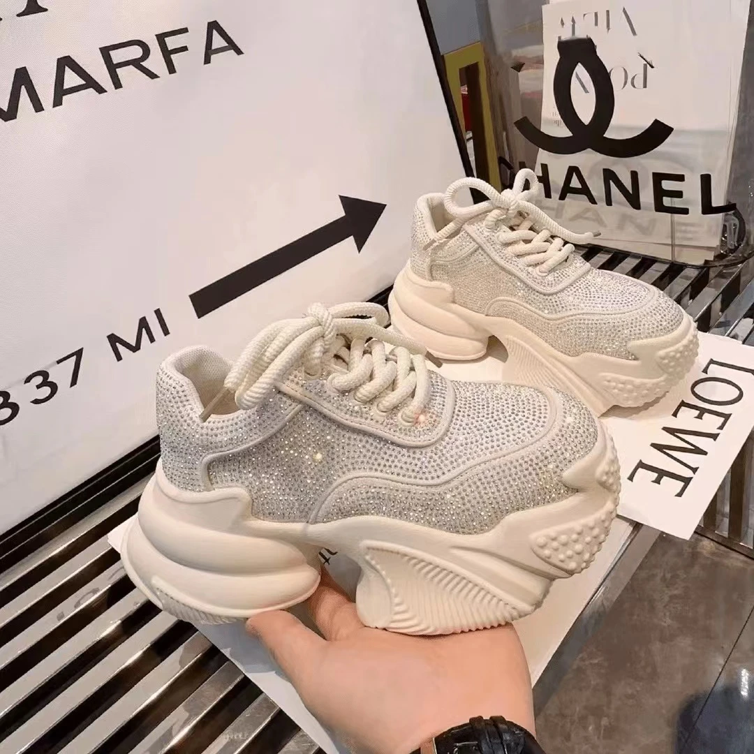 【星钻】#新款满钻老爹鞋洋气时尚潮鞋厚底增高休闲鞋金匠3号