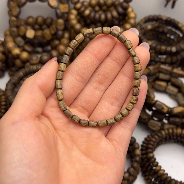 沉香沉香碎屑种植奇楠桶珠单圈