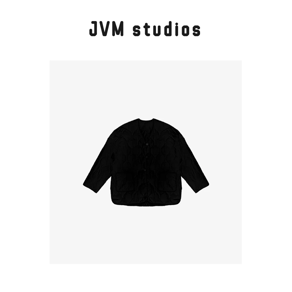 21808极简风秋冬时尚百搭菱形格口袋保暖上衣外套