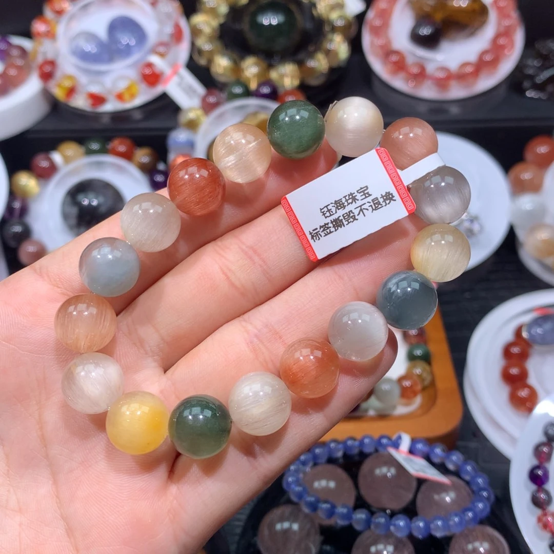 水晶手串未镶嵌俩****北彩兔毛12mm