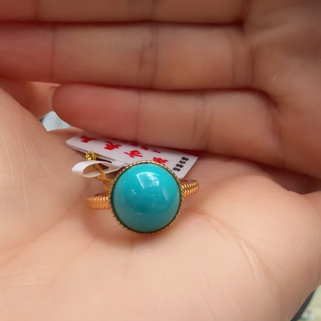 绿松石银S925镶嵌戒指