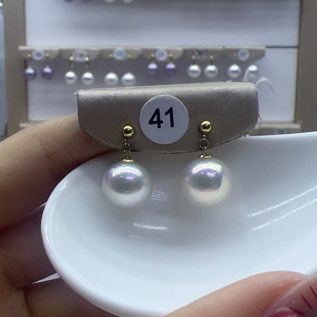 淡水珍珠耳饰18K金镶嵌