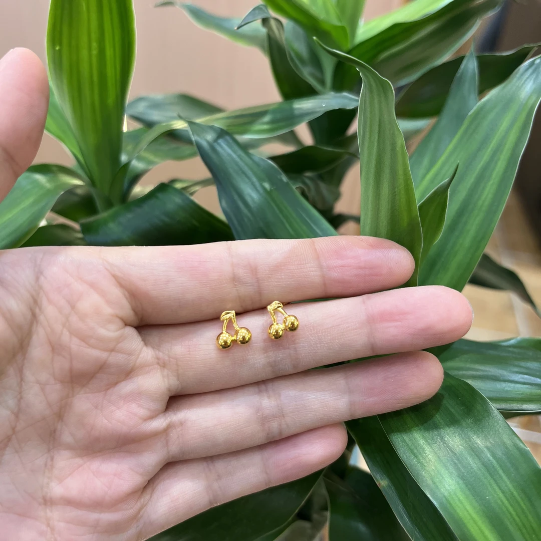 足银耳饰 樱桃耳环银约0.8g 包J约0.05g