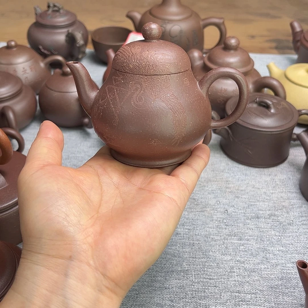 美***活茶壶紫泥黄龙山原矿天青