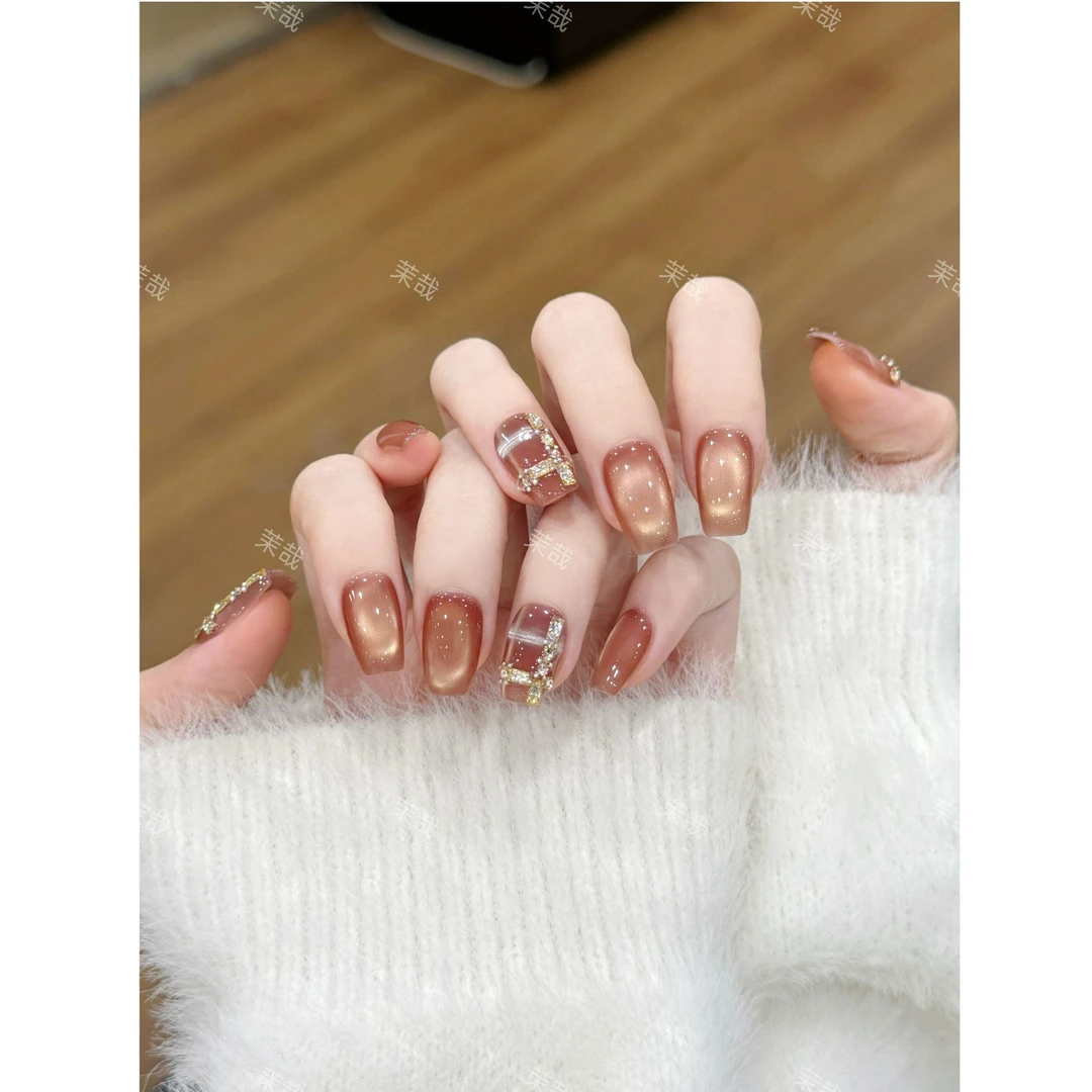 茉哉现货【流光夜宴】纯手工定制美甲拆卸穿戴甲A5079