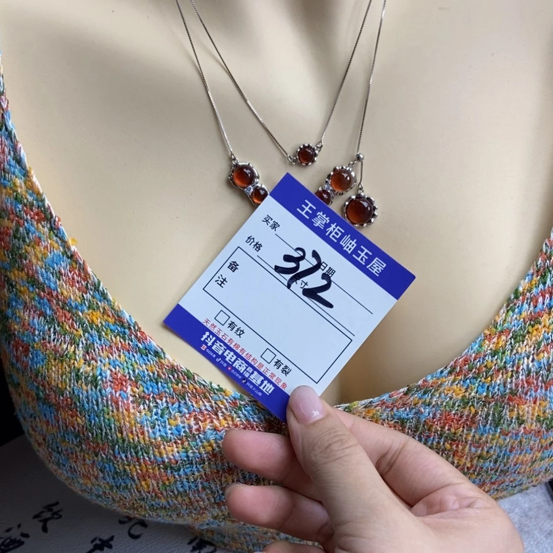 石榴石吊坠吊坠银S925镶嵌