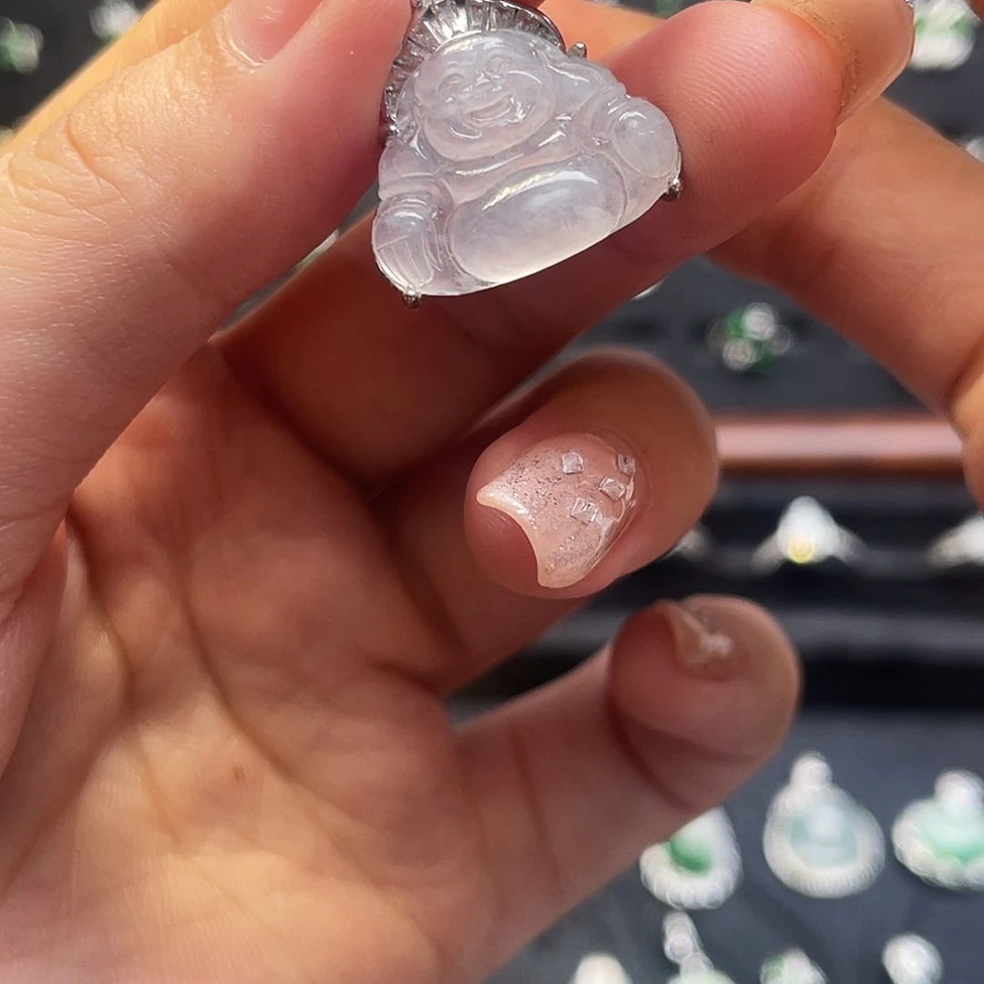 翡翠未镶嵌戒指吊坠