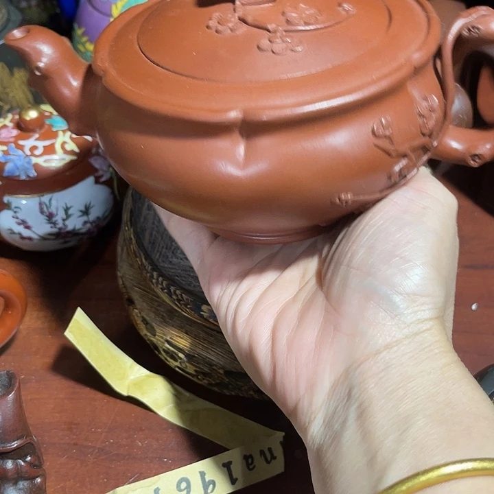 段泥茶壶原矿泥料手工制作的一把紫砂壶