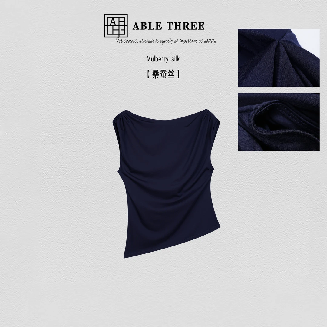 ABLE THREE【简律】不规则荡领领口坎肩上衣 FD-SS9974