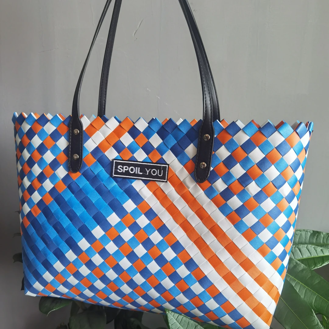 指语编艺创意编织沙滩包大号度假包托特包手工编织包