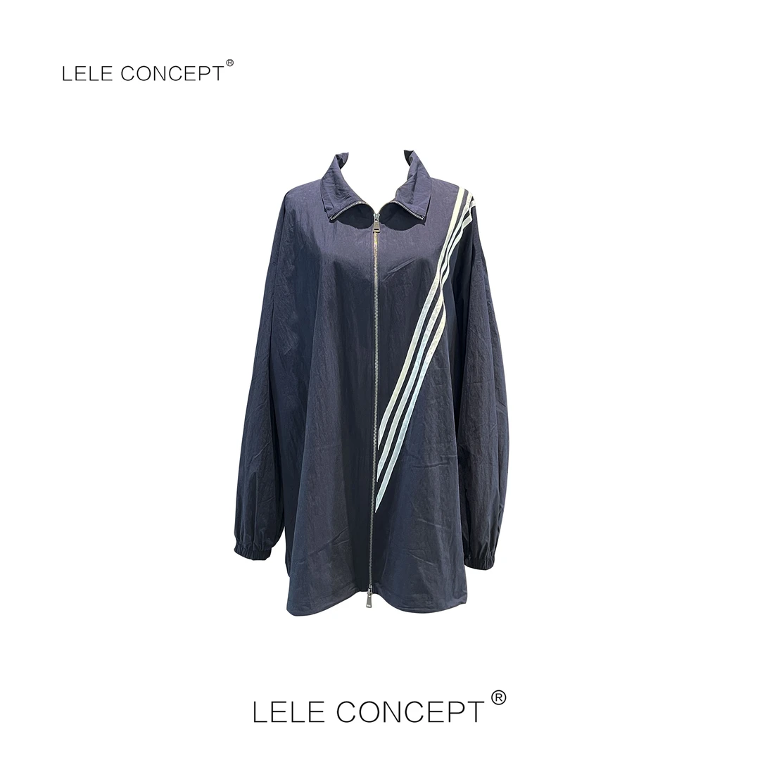 LELE CONCEPT | 【如一】潮流时尚长款三条杠休闲外套Y0640