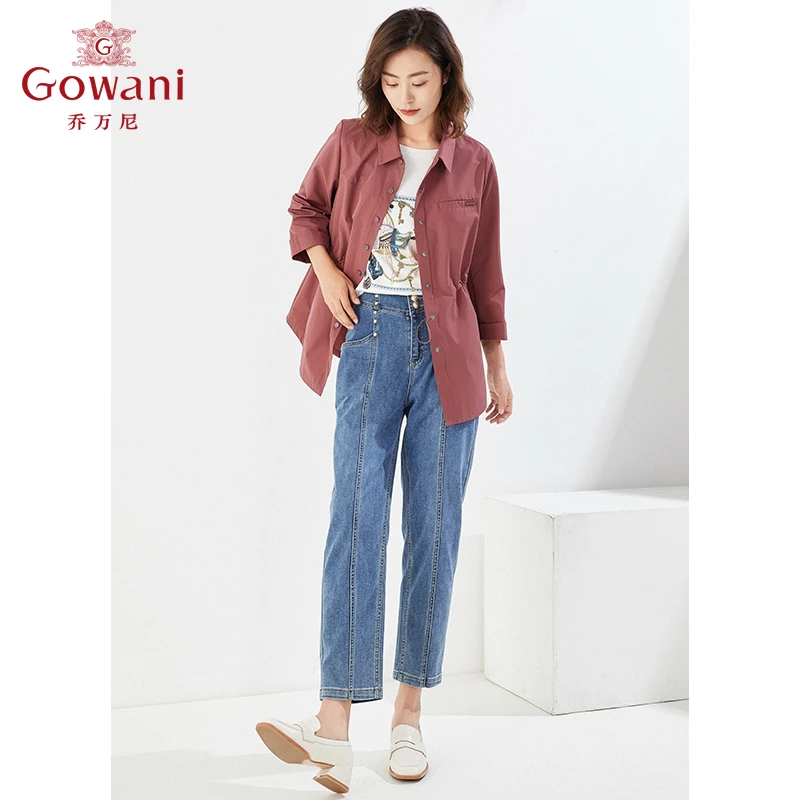 乔万尼短款风衣外套春装新品商场同款收腰上衣简约EI3B163106