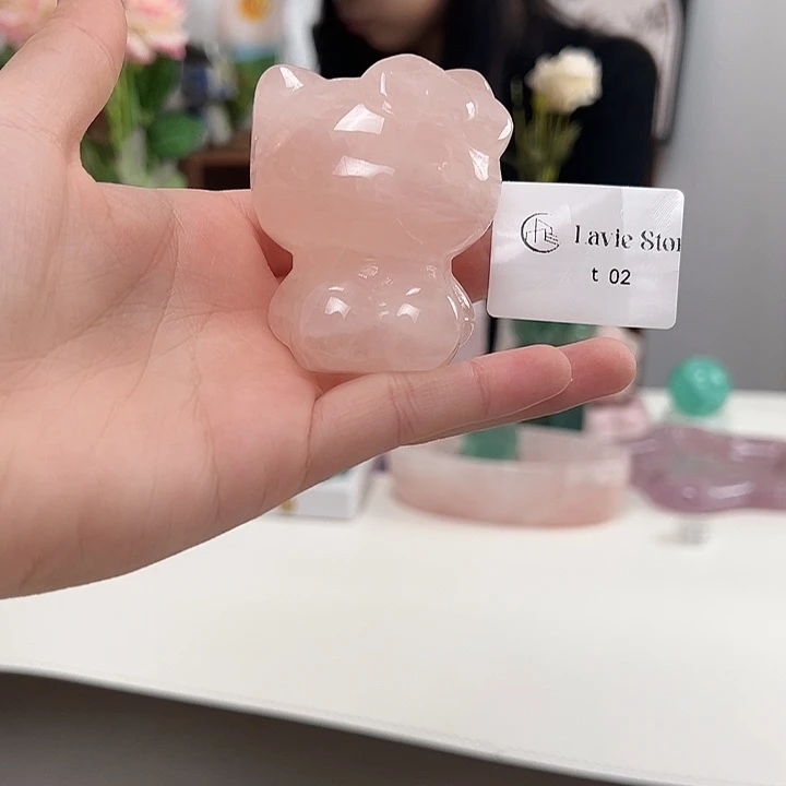 石材t02粉水晶kt猫