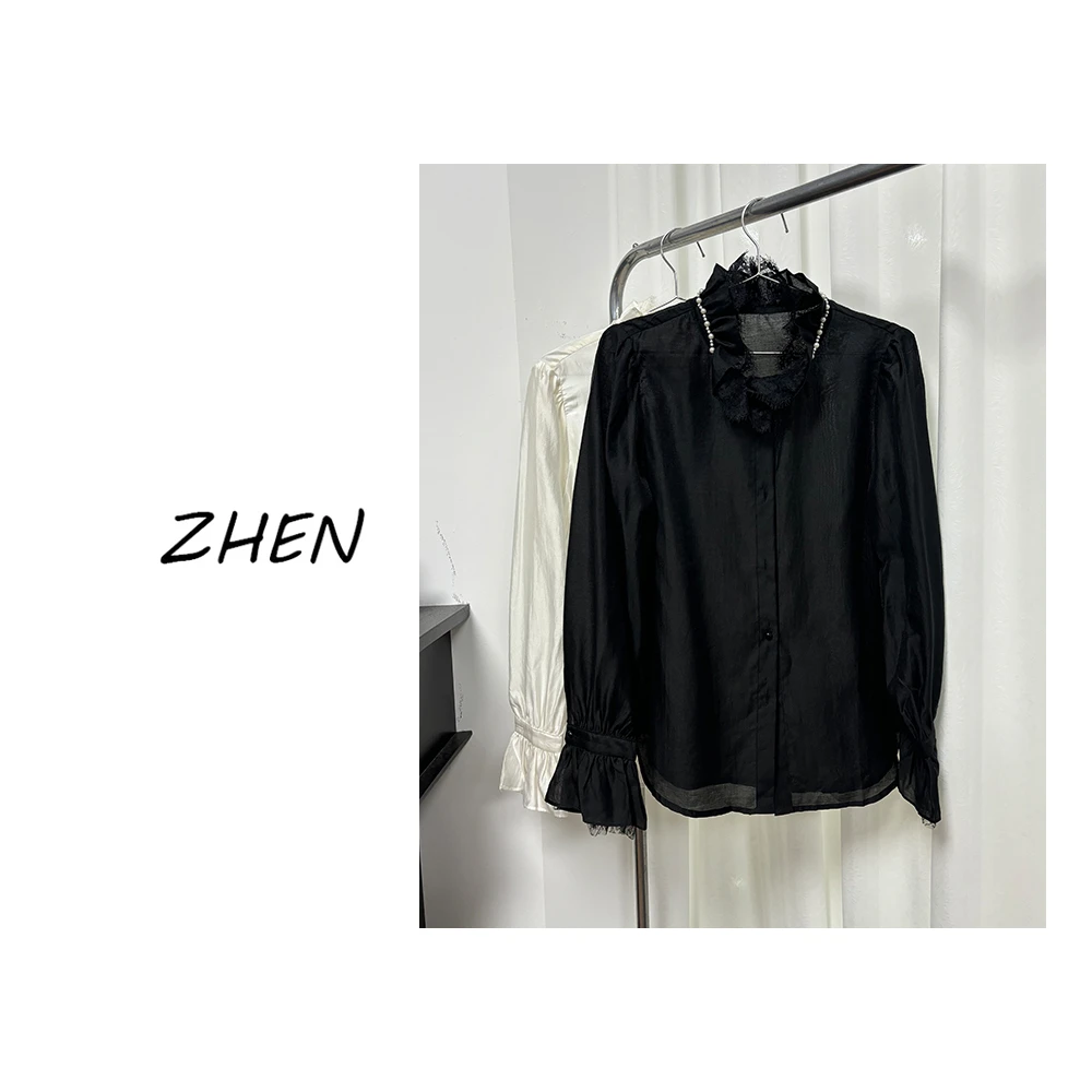 【ZHEN】K1036 2025新款衬衫显瘦时尚百搭设计师轻奢款