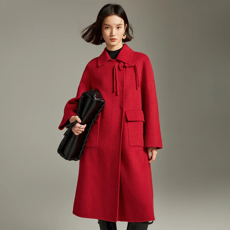 【粉丝专享】MOFAN摩凡冬新款山茶花红毛呢外套MJS486247