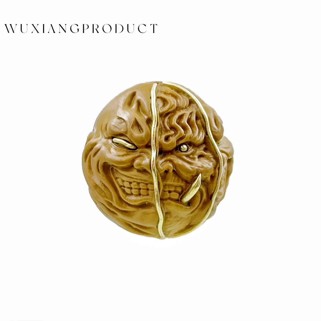 『夺面 恶僧』猴头雕刻恶僧单颗配饰-夺面恶僧-镶嵌黄铜