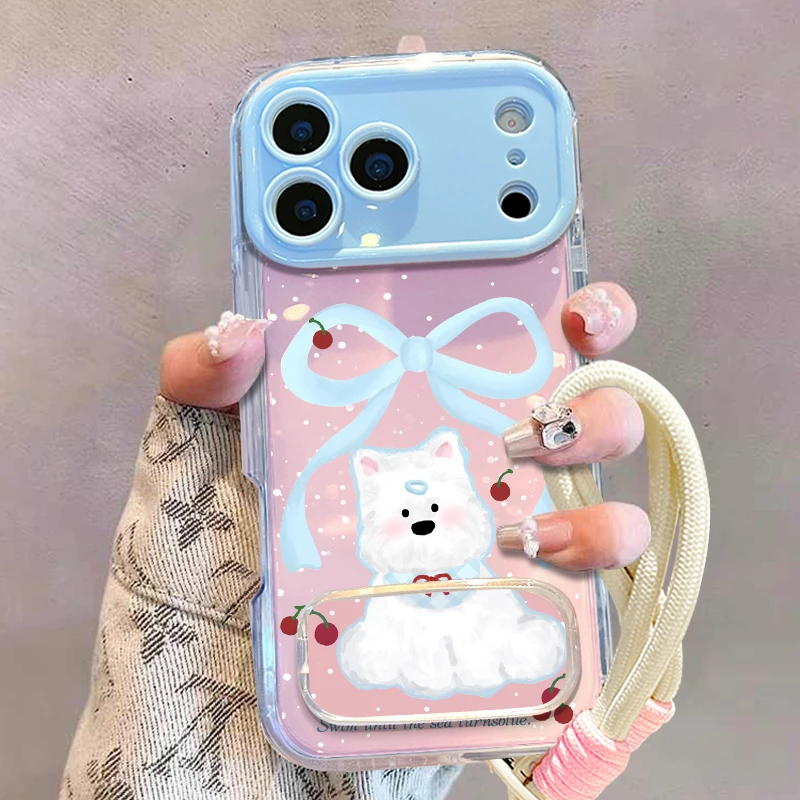 适用苹果iphone17promax华为oppo小米vivo手机壳16樱桃狗防摔15女