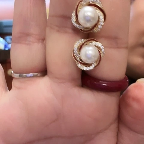 拼合珍珠（马贝珠）耳饰合金