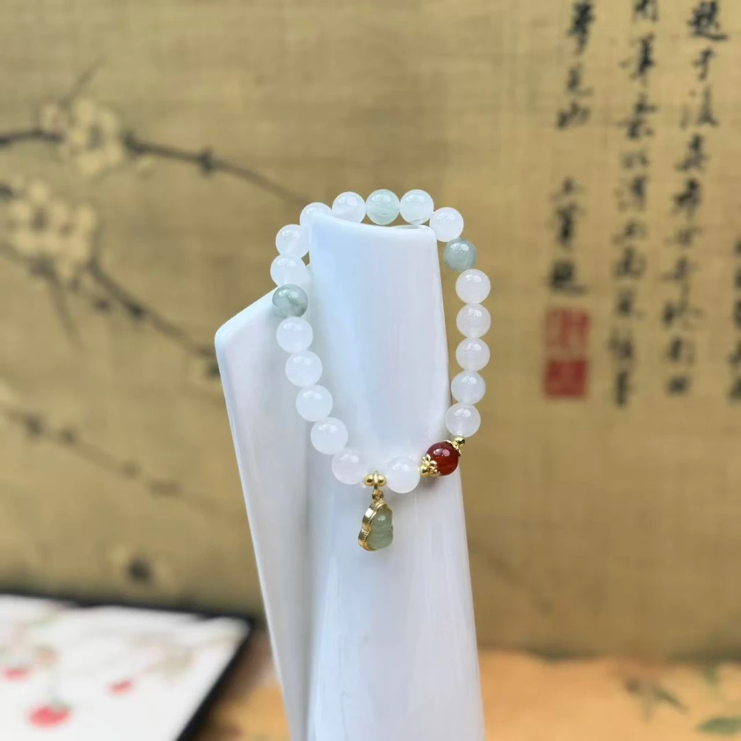 DH-1231-天山 翠青玉葫芦手串8mm