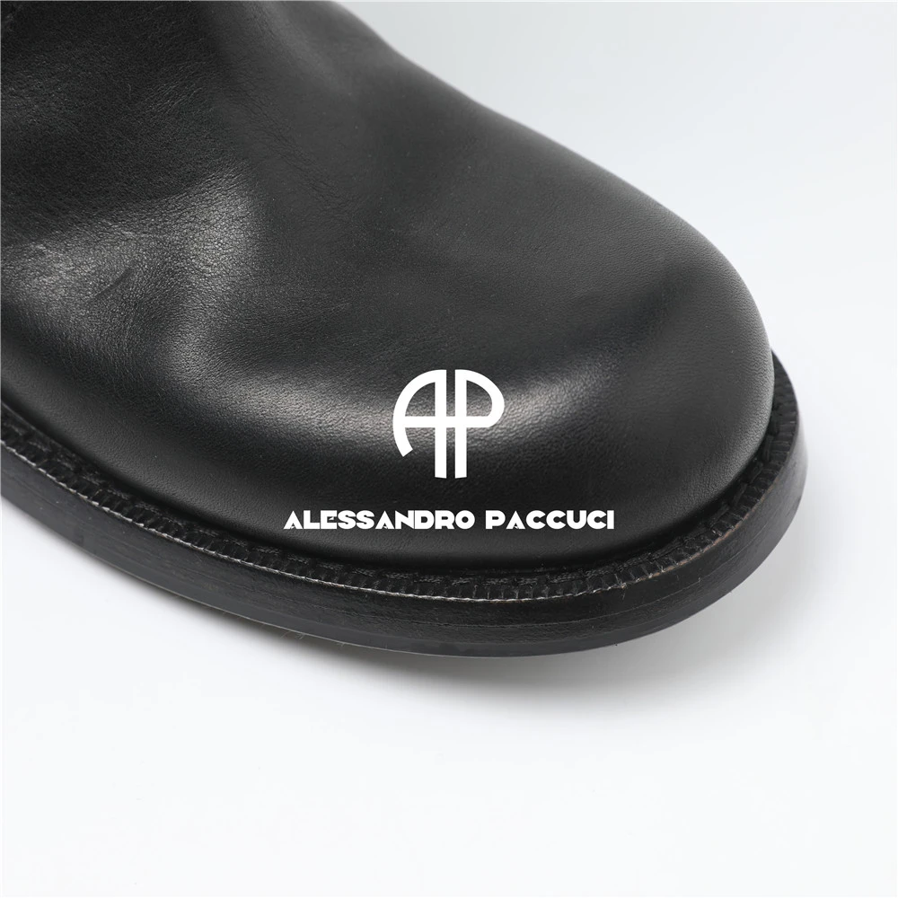 AP洛哥53140XC【战靴】树膏牛皮搭扣设计厚底复古长靴高帮鞋/女装