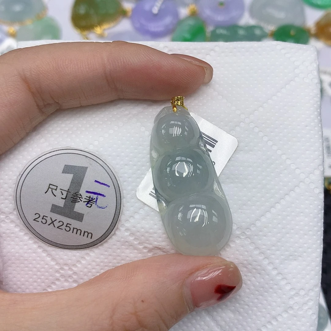 翡翠18K金镶嵌颈饰134568899