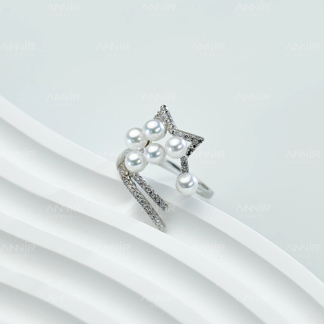 “六小玲珑”baby珠戒指 4-5mm 423H000DY S925银
