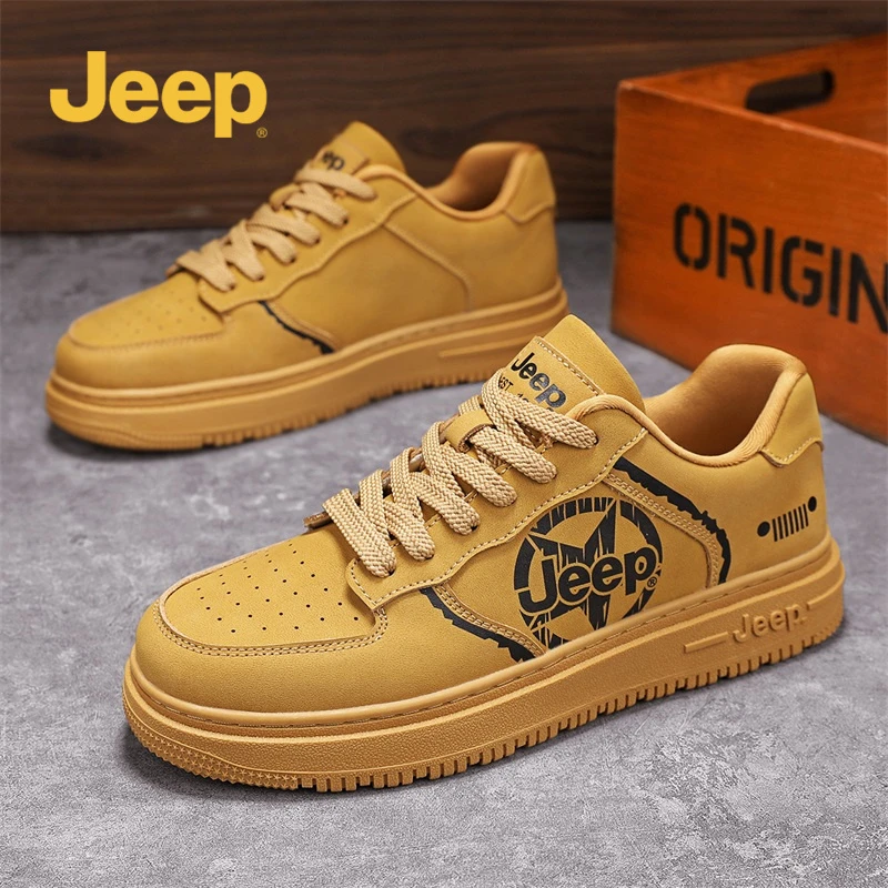 Jeep吉普男士休闲板鞋2025夏季新款复古潮流厚底耐磨舒适运动男鞋