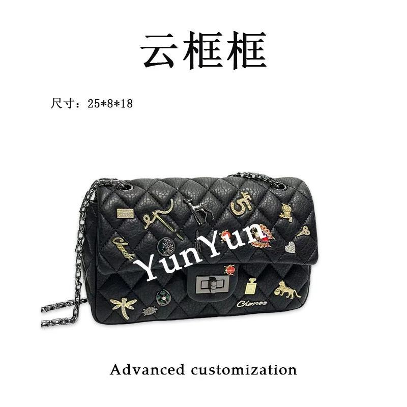 【云云甄选】XKY-2256-黑色-轻奢时尚女士新款单肩斜挎包