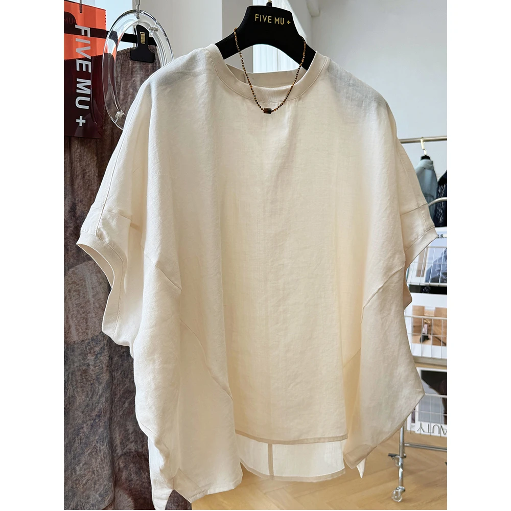 胖妹妹240斤大码蝙蝠袖T恤女夏季新款薄款宽松休闲慵懒风短袖上衣