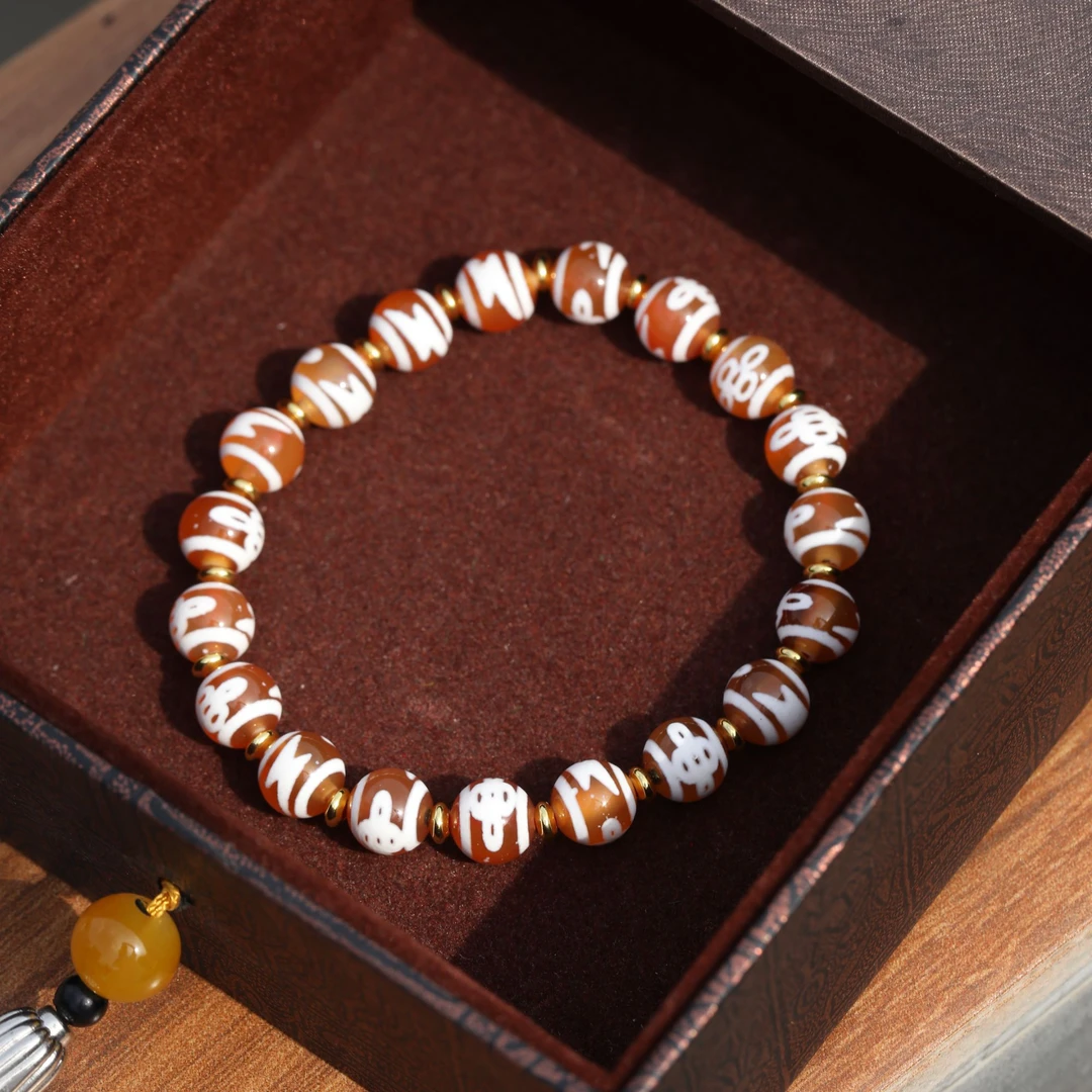 XH【观澜珠宝】玛瑙手串 复古民族风藏式手串 多样发其一 2489