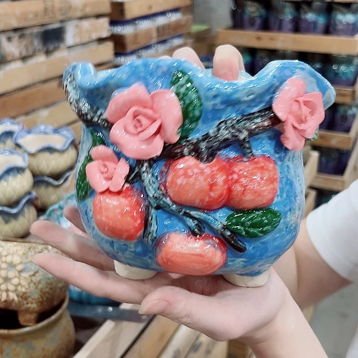 有孔.凑单10元陶瓷花盆发货！